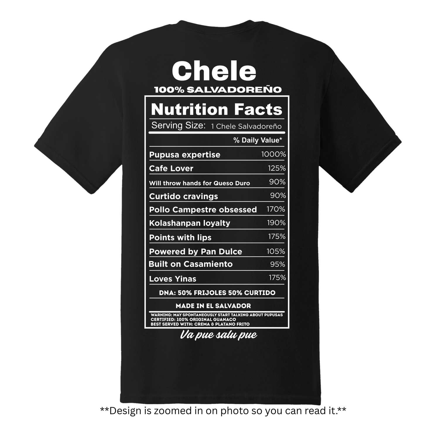 Chele Nutrition Facts T-Shirt