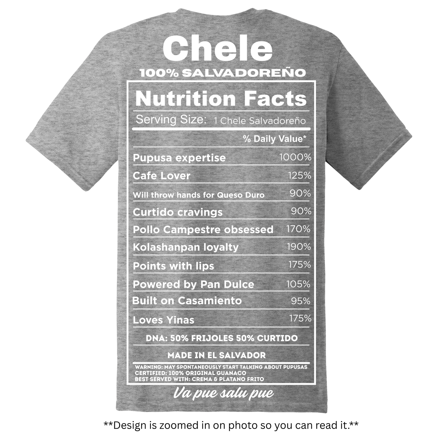 Chele Nutrition Facts T-Shirt