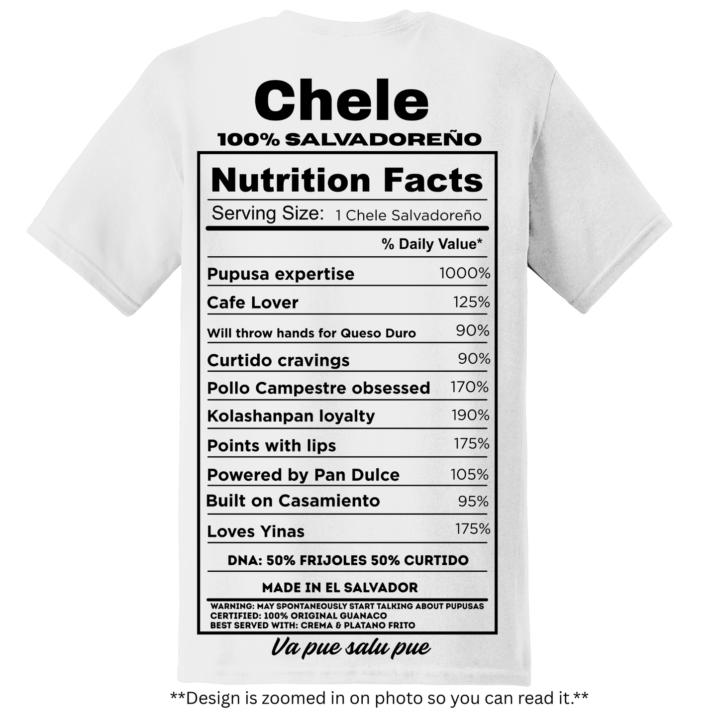 Chele Nutrition Facts T-Shirt