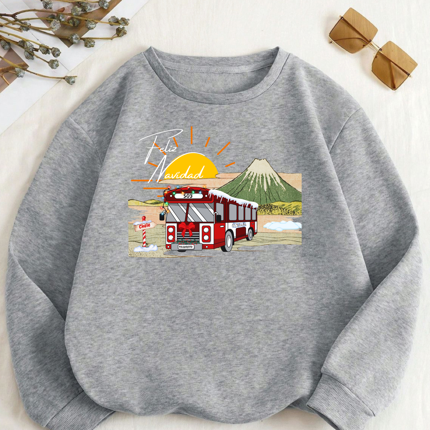 El Salvador Bus Crewneck Holiday